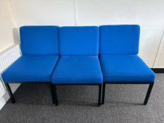 Blue Fabric Chairs x 3