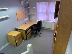 Entire Contents Of Office Including Wooden Office Desk, Chair and Cabinet