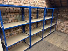 Blue Metal Storage Racks x 7