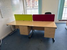 Office Desks x 6, Office Chairs x 4 and Drawer Unit