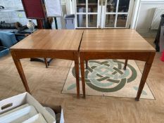 ** NO RESERVE ** P.E.Ganel Square Wood Tables x2