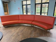 Orange Curved Faux Leather Bench Seat