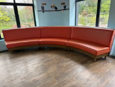 Orange Curved Faux Leather Bench Seat