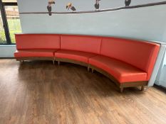 Orange Curved Faux Leather Bench Seat
