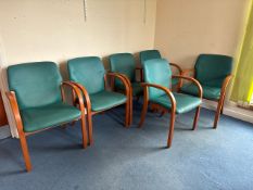 Green Leather Appearance Chairs x 6