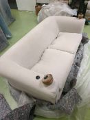 Patrick Unbuttoned 2.5 Seat Sofa In Taupe Brushed Linen Cotton