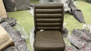 Lola Dining Chair In Dark Moss Antique Leather