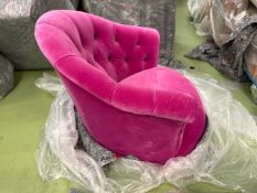 Bertie Armchair In Peony Cotton Matt Velvet