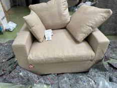 Long Island Armchair In Cashew Baylee Viscose Linen