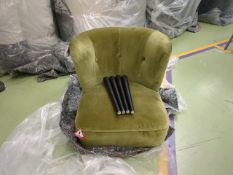 Betty Armchair In Olive Cotton Matt Velvet