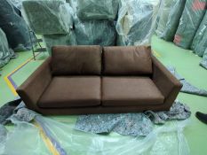 Jude 3 Seat Sofa In Chocolate Faux Leather