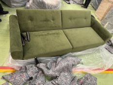 Jack 3 Seat Sofa Bed In Green Velvet