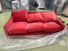 Iggy 3 Seat Sofa In Dusty Rose Cotton Matt Velvet