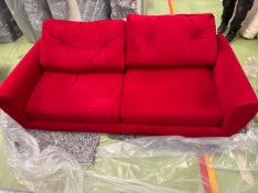 Jack 3 Seat Sofa In Red Velvet