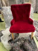 Sinclair Dining Chair In Claret Cotton Matt Velvet