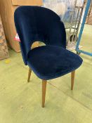 Darcy Dining Chair In Prussian Blue Cotton Matt Velvet