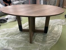 Memphis Dining Wooden Table With Metal Detail
