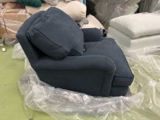 Bluebell Armchair In Midnight Blue Brushed Linen Cotton