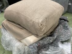 Otto Large Rectangle Footstool In Cashew Baylee Viscose Linen