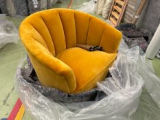 Harper Armchair In Butterscotch Cotton Matt Velvet