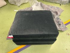 Aissa Medium Footstool In Armour Smart Velvet