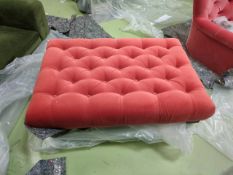 Valentin Footstool In Wild Raspberry Smart Velvet