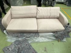 Boston Curved Arm 3 Seat Sofa In Moon Smart Cotton