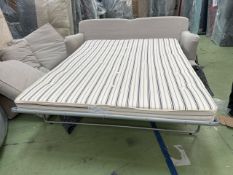 Bluebell 3 Seat Sofa Bed In Taupe Brushed Linen Cotton