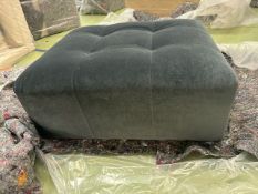 Romy Footstool In Armour Smart Velvet