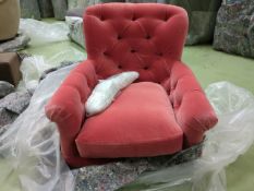 Poppy Armchair In Rose Cotton Matt Velvet