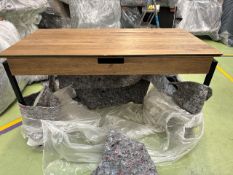 Dickens Desk Metal Frame Oak Finish