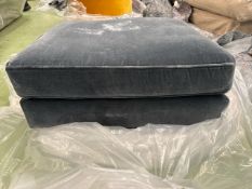 Iggy Medium Rectangle Footstool In Mercury Cashmere Velvet