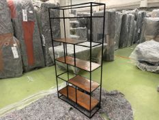 Metal Frame & Copper Finish Shelving Unit