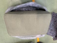 Bluebell Small Rectangular Footstool In Cardamon Brushed Linen Cotton