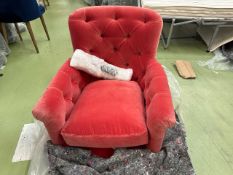 Poppy Armchair In Dusty Rose Cotton Matt Velvet