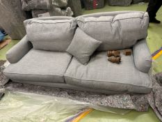 Bluebell 3 Seat Sofa In Cornflower Silky Jacquard Weave