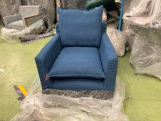 Anders Armchair In Blue Cotton