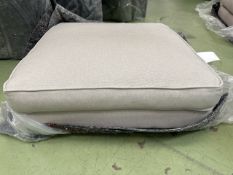 Bluebell Medium Square Footstool In Pumice Herringbone Weave