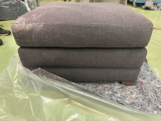 Aissa Medium Rectangular Footstool In Brushed Linen Cotton