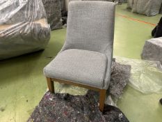 Basil Dining Chair In Cornflower Silky Jacquard Weave