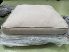 Bluebell Medium Square Footstool In Taupe Brushed Linen Cotton