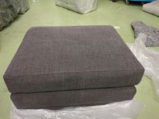 AIssa Footstool Charcoal Brushed Linen Cotton
