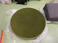Luna Large Round Footstool In Meadow Smart Velvet