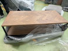 Roka Rectangular Coffee Table In Oak Veneer & Metal