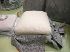 Long Island Footstool In Shearling Chunky Weave