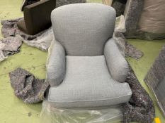 Snowdrop Small Armchair In Cornflower Silky Jacquard Weave