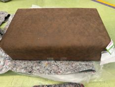 Jude Small Rectangular Footstool In Chocolate Faux Leather