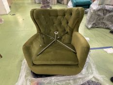 Ernest Swivel Armchair In Meadow Smart Velvet