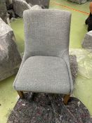 Basil Dining Chair In Cornflower Silky Jacquard Weave