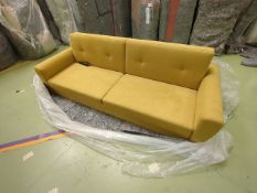 Jack Three Seat Sofa Bed In Yellow Soft Textured